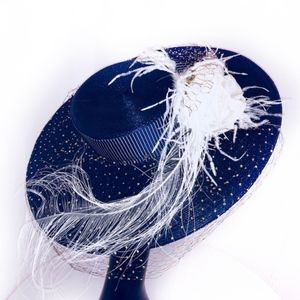 Fleur de Paris Hat w/ Plume, Silk & Netting